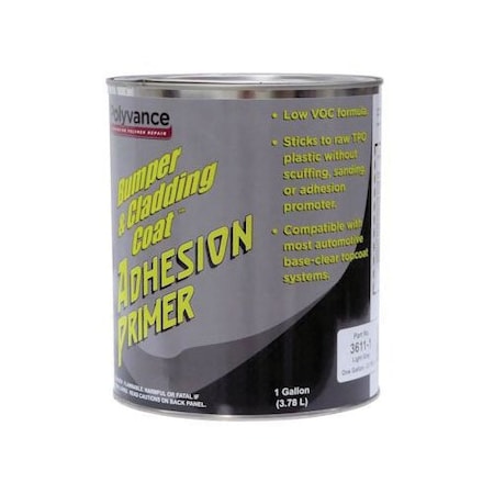 Polyvance Bumper and Cladding Coat Adhesion Primer Low VOC Light Gray Gallon 3611-1